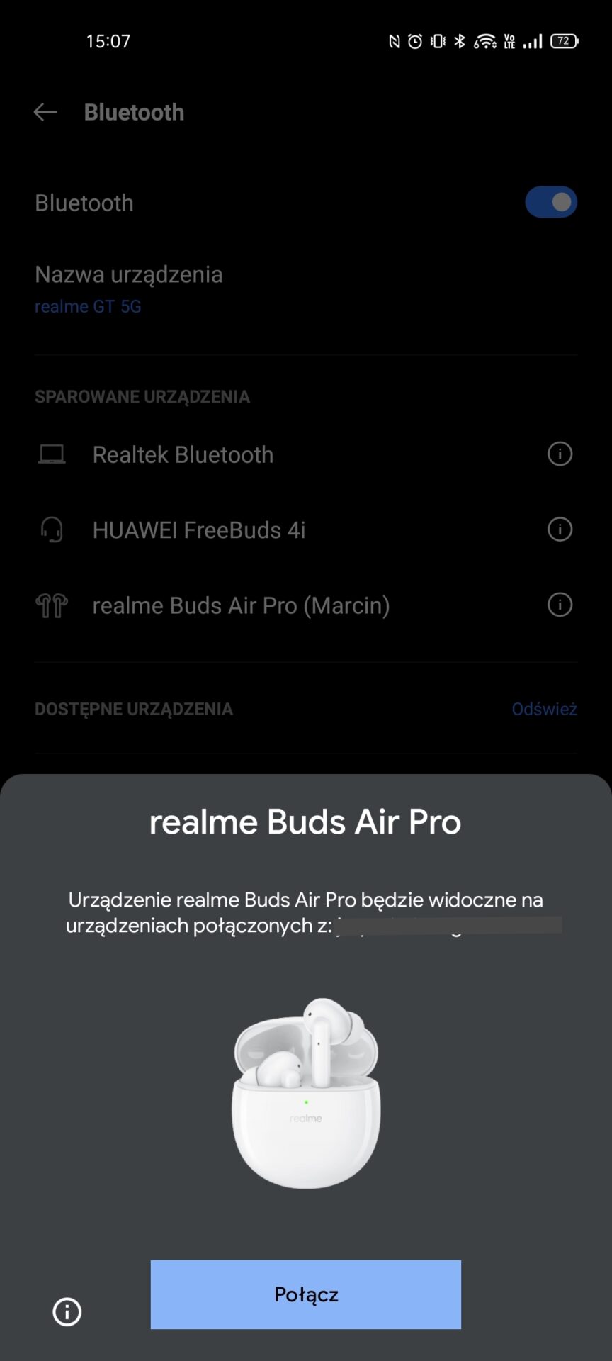 realme Buds Air Pro - google fast pair