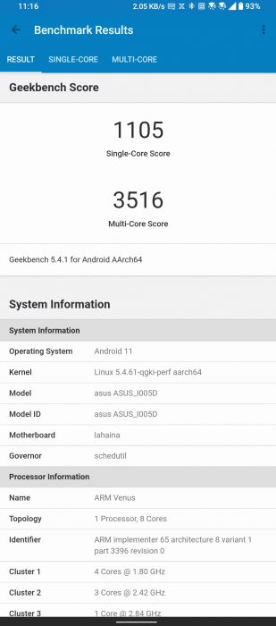 geekbench overall rog phone 5 ultimate
