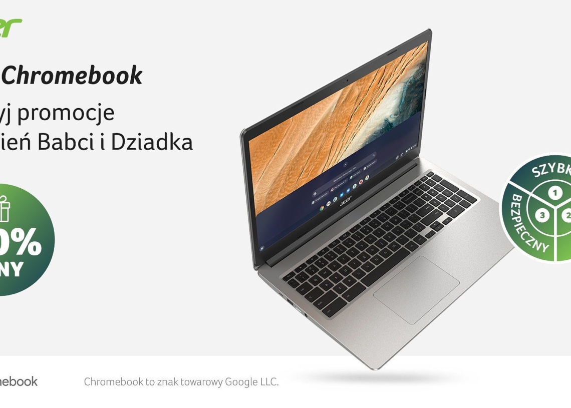 Szybki, bezpieczny i łatwy w obsłudze chromebook od Acera za połowę ceny? Gorąca promocja od 19 do 22 stycznia!